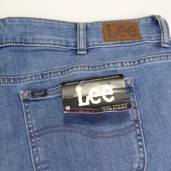 Lee Jeans Womans 22 WM Blue Midrise Regular Fit Straight Stretch New - Picture 6 of 7